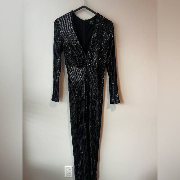 Marciano Maxi Plunge Neck Glittery Dress - Picture 3 of 5